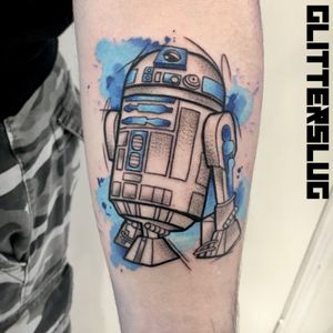 Super fun watercolour & dotwork R2D2!