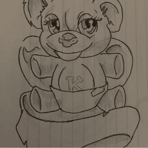 Sketch... bear with ribbon