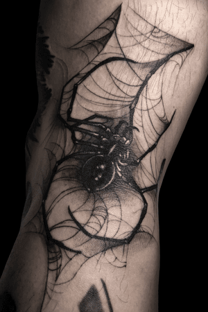 spider tattoo. #zaoink #tattooink #allaprimaink #kwadron #piranhasupply #spider 