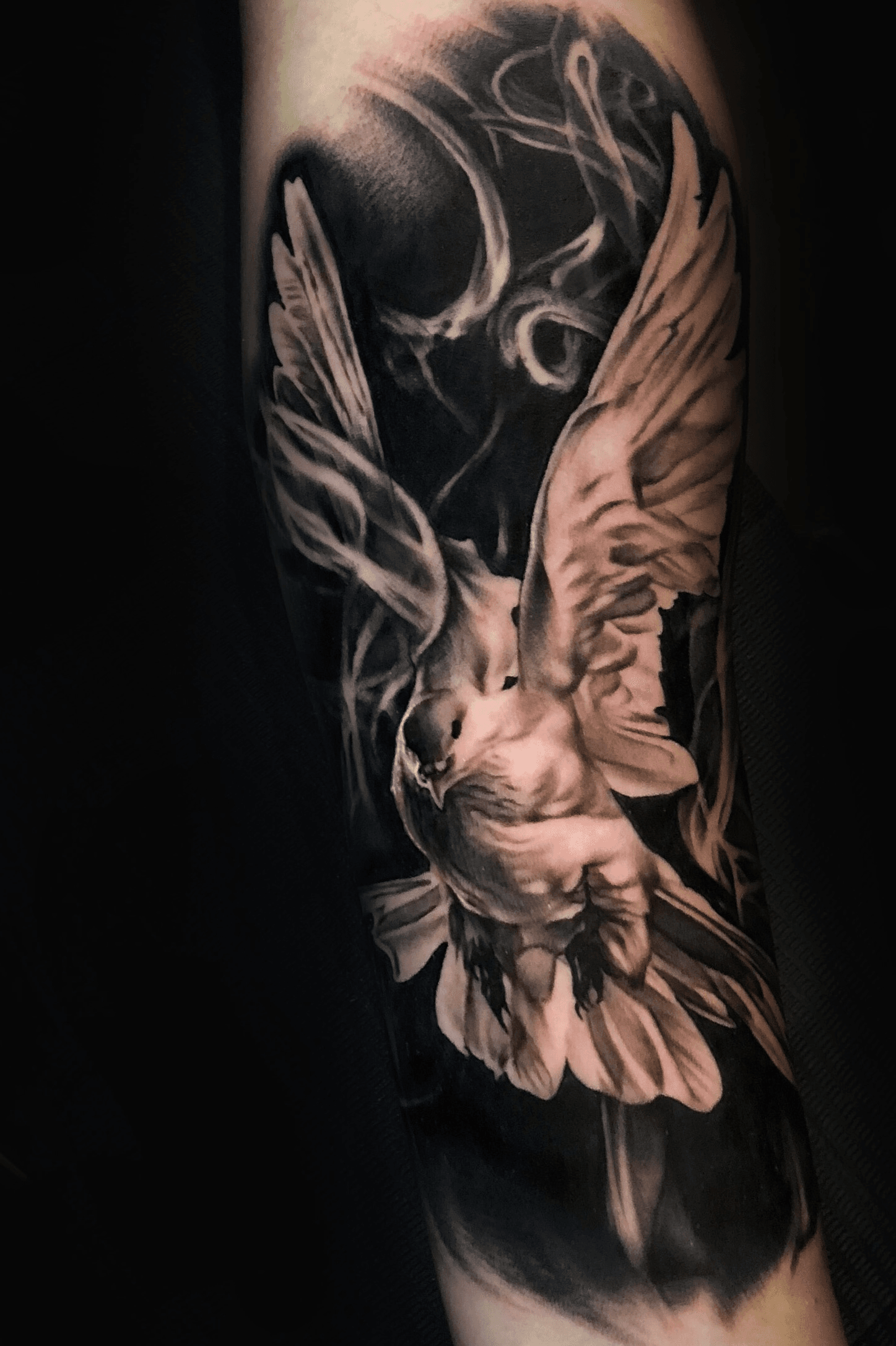 Moses and dove custom cover up tattoo in progress  Flickr