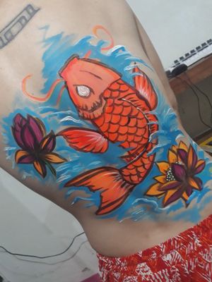 Koi fish bodypaint#koifish #pezkoi #japanese #tattoostyle #bodypaint #artistic #lotus #loto #argentina #japanesestyle 