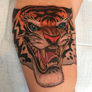 Tiger tattoo by Daniel Farren