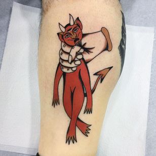 Tatuaje de Andre Silva #AndreSilva #favorittattoos #mejorestatuajes #color #tradicional #diablo #satan