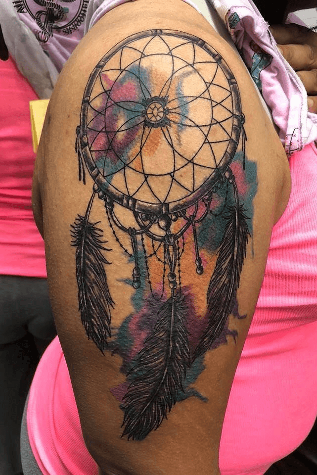 Aggregate 75 dreamcatcher tattoo on shoulder latest  thtantai2