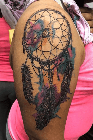 Follow your dreams no matter where they take you #dreamcatcher #feather #watercolor #dreamcatchertattoo #Intenzetattooink #fkirons #allegoryink 