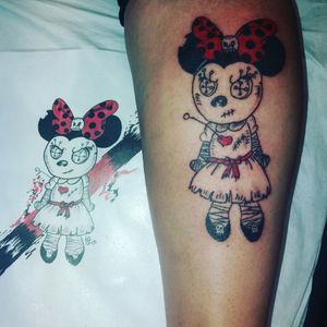 #Minnie #minniemouse #redandblack #blackandred #vodootattoo 