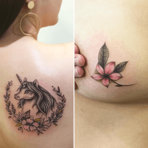 Our visitor from Hong Kong got these cool flowers and unicorn tattoos over two days. What do you think of these ? 