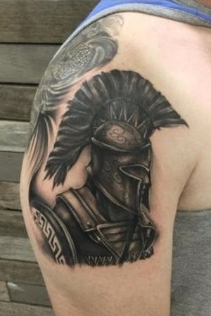 Greek spartan warrior tattoo