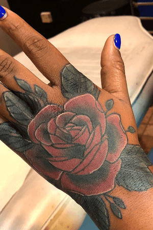 Rose on the hand 