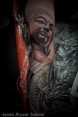 Buddah added to leg sleeve im working on #japanese #japanesetattoo #realism #buddah 