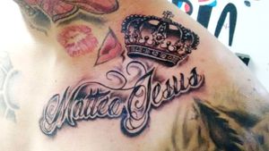 #tattoo#name#Matteo Jesus#black and gray#victori ink#tattoed#tattooes#tatusje#nombre#negro y gris#roinytattoo#roinyink#corona#bodyart