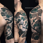 Japanese tattoo. @bardadim.studios #japanesetattoo #japaneseink #inked #japanesesleeve #koitattoo #koisleeve #asiantattoo #irezumi #wabori #traditionaltattoo #irezumicollective #fitnessmotivation #fitness #tattoovideo #nyctattoo #tattoovideos #ttt #wtt #tttism #tattoo #tattooartist #tattooideas #blackandgreytattoo #colortattoo #tattoodo #tat 