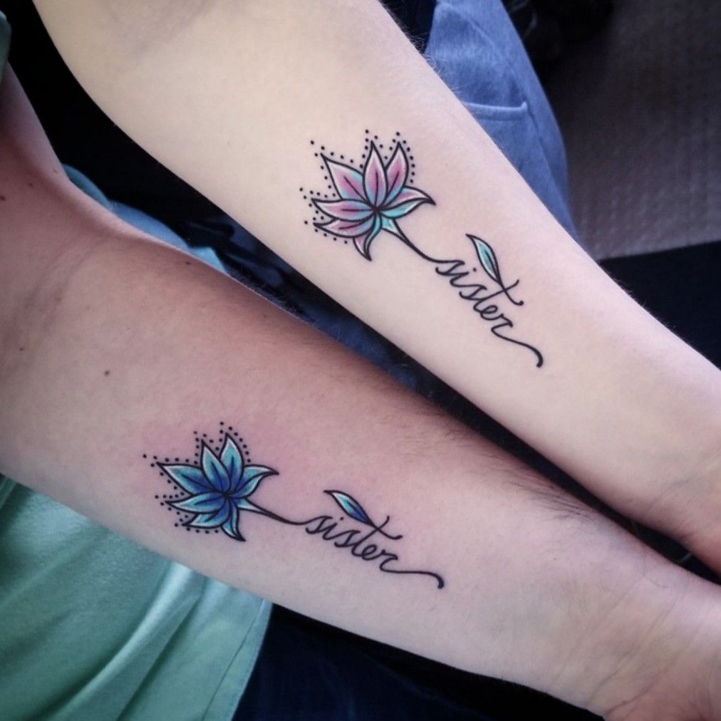 109 Flower Tattoos Designs, Ideas, and Meanings | Trendy tattoos, Matching sister  tattoos, Matching tattoos