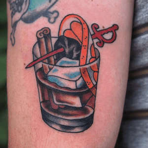 Bar tender tattoos. Old fashioned time.