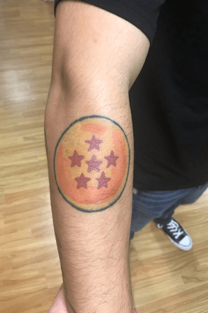 A few months healed on this five star dragon ball!!! I love anime and anime tattoos!!! Thank you for looking!!!