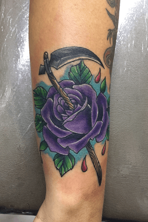 Cool rose action #rose #scythe #blood #Intenzetattooink #allegory #fkirons 
