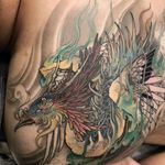 Tattoo by Yan Jingdiao Tattoo #YanJingdiaoTattoo #ChineseTattoos #ChineseNewYear #LunarNewYear #Chinese #chineseart #China #phoenix #bird #feathers #color