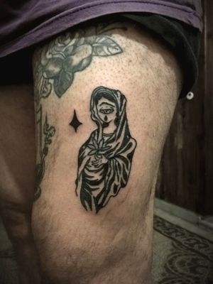 St Maria#bold #blackwork #highcontrast #tattoo #lujan #argentinatattoo 