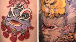 Tattoo on the left by Miss Orange and tattoo on the right by Xiao Peng #XiaoPeng #MissOrange #ChineseTattoos #ChineseNewYear #LunarNewYear #Chinese #chineseart #China