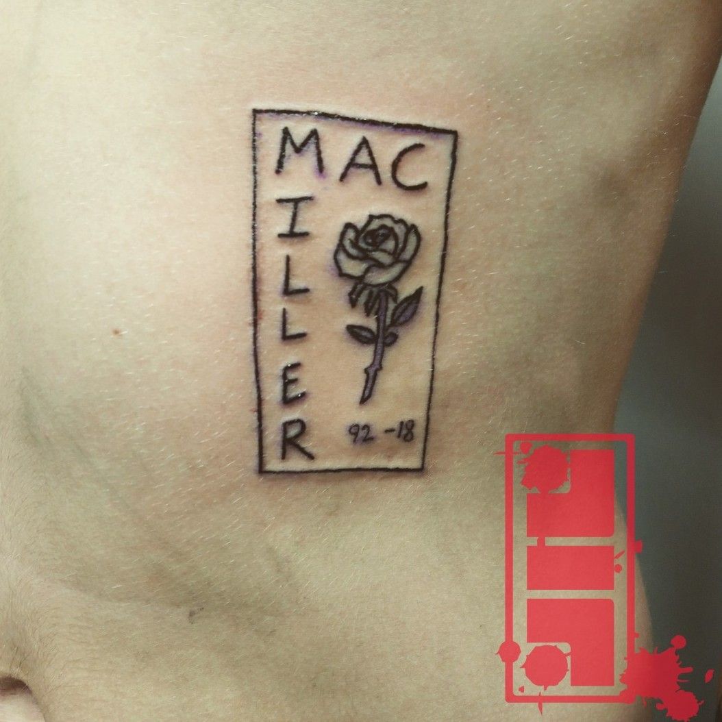 Tattoo uploaded by John D Nguyen Anu RA  Mac Miller tribute on  ribscelebrity memorial rose graphic design illustrative  ribtattoos byjncustoms  Tattoodo