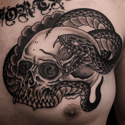 japanese snake and skull tattoo designs