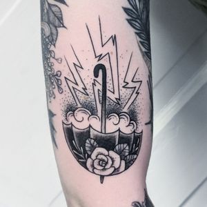 Stormy umbrella black work #tattoo #tattoolife #tattooart #saniderm #envyneedles #rosewatertattoo #tattoos #tattooartist #art #ink #inked #lynntattoos #inkedmag #portland #portlandtattooers #portlandtattoo #pdx #pdxartists #pdxtattooers #pdxtattoo #tattooed #tatsoul #fusiontattooink #fkirons #bestink #vegan #tattoosnob #stencilstuff #crueltyfree #eternalink