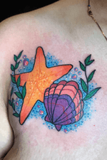 Sparkly starfish and shell 