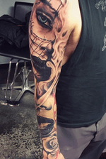 Cool black and grey sleeve by Rock