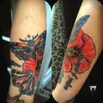 #butterfly #poppy #amapola #tattoo #fullcolor #lujan #argentinatattoo 
