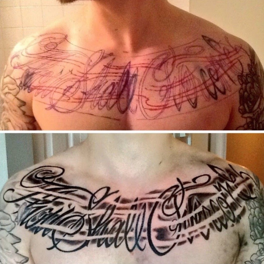 Top 41 Chest Writing Tattoo Ideas 2021 Inspiration Guide  Gone App