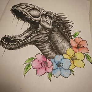 Dinosaur with Flowers 