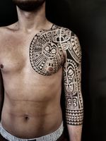 Freehand polynesian tattoo, marquesas, tahiti