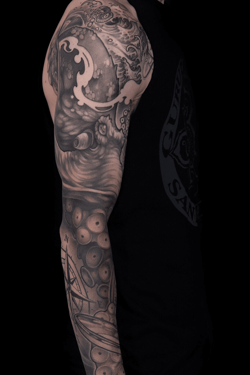 Skull Back Tattoo by Guru Tattoo
