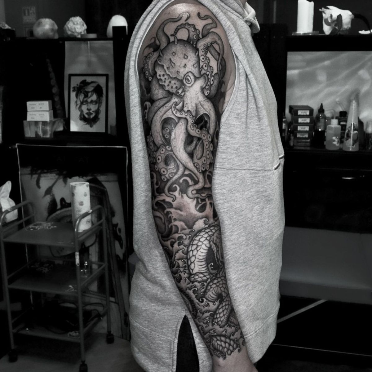 cool ocean sleeve tattoos