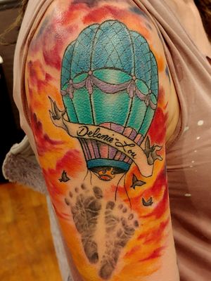 Hot air balloon tattoo