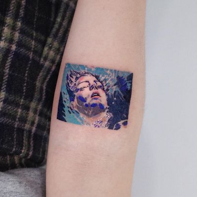 Tattoo by SooSoo Tattoo #SooSootattoo #movietattoos #filmtattoos #movie #film #BlueistheWarmestColor #bue #watercolor #LeaSeydoux #painting