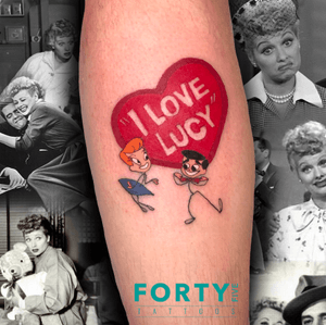 Big fan of “I Love Lucy” ! Done on. Good friend of mine. Tattoo design Designed by me. To use or get tattooed message me for details ! Follow me on Instagram as well. @fortyfivetattoos
