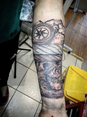 Start of a half sleeve cover up.