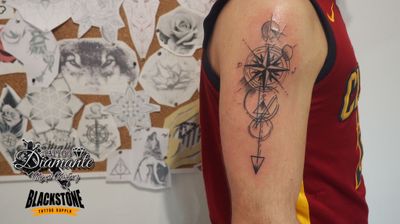 Compass Tattoo - Fun little rib piece done by @jamesnyeyo #compasstattoo  #ipswichtattoo