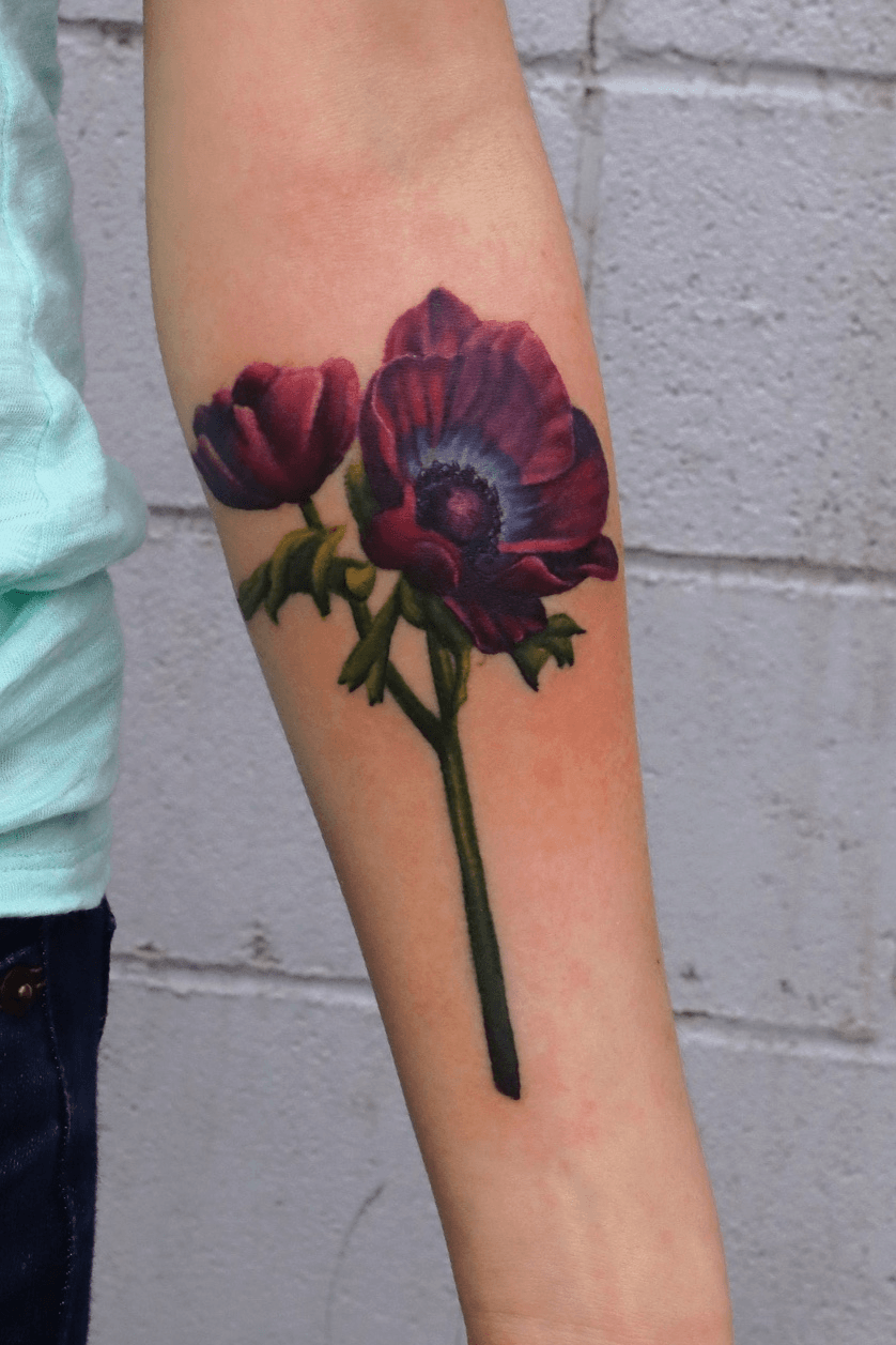 Tattoo Snob  Anemone flower by alexisethomson at