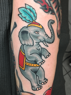 Little filler piece on this #circus themed arm. #elephant 