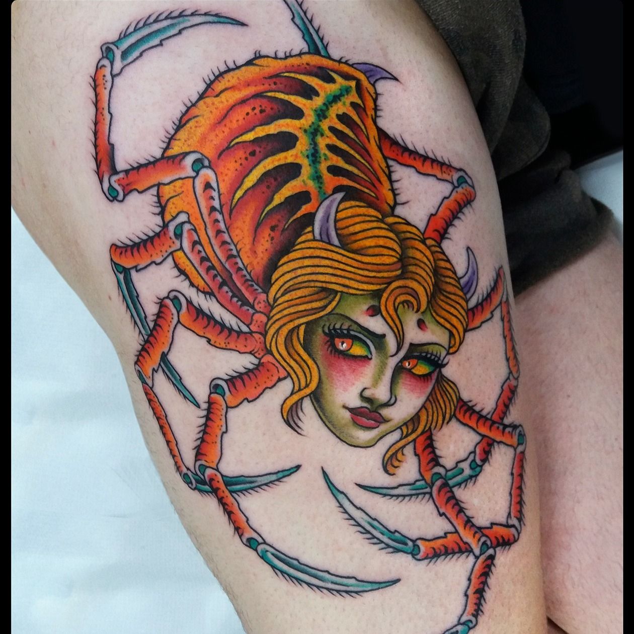 Traditional Spider tattoo women at theYoucom