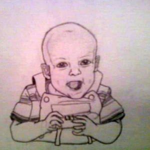 Sketch of my son at four months old