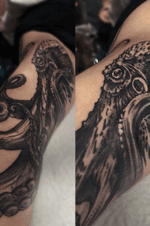 #octopus tattoo i made! #sandiego #sandiegotattoo #octopustattoo #blackngrey #realistic #dotwork 
