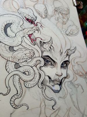 Medusa projek/order now#snake #queen #fullsleeve #bigsize #inprogress #loading by #new #mystyle #order #now #tomtattwo order now