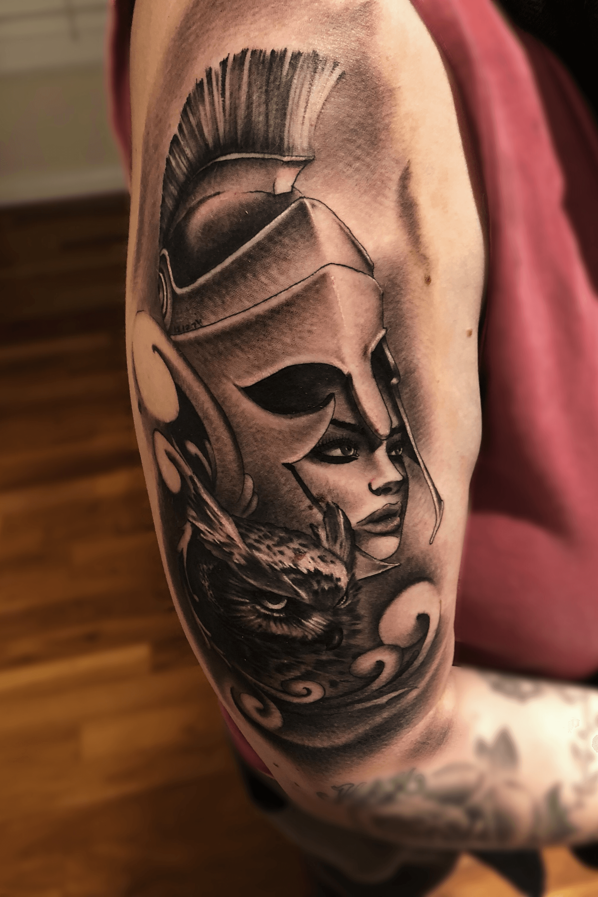 Dotwork Athena tattoo  Tattoogridnet