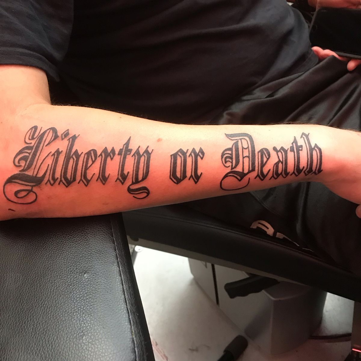 Tattoo uploaded by Frosty • #Liberty #death #lettering • Tattoodo