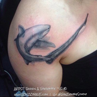 #vonzombie #vnzmb #tattoo #tattooartist #travelingart #artist #designer #creativity #creative #ink #international #worldwide #bodyart #illustration #shark 