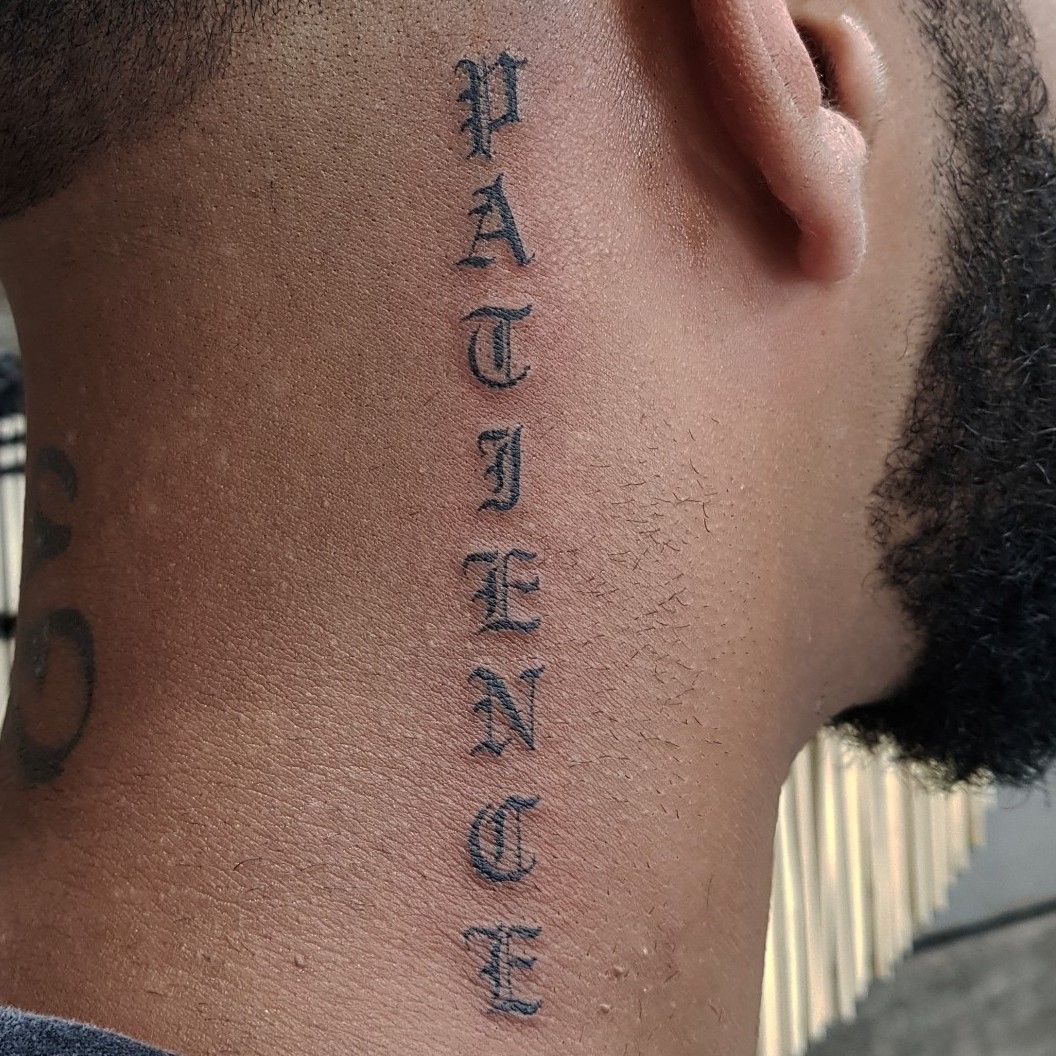 30 Patience Tattoo Designs für Männer  Word Ink Ideen  Mann Stil  Tattoo   Neck tattoo for guys Best neck tattoos Small neck tattoos
