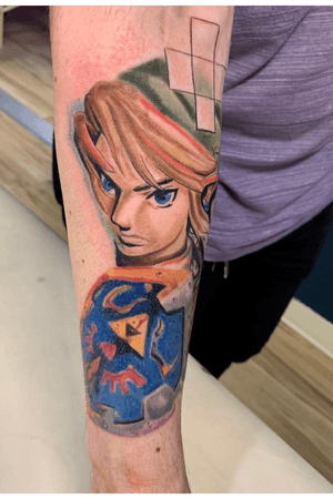 Worked on this Zelda sleeve today cant wait to get back in to it. 